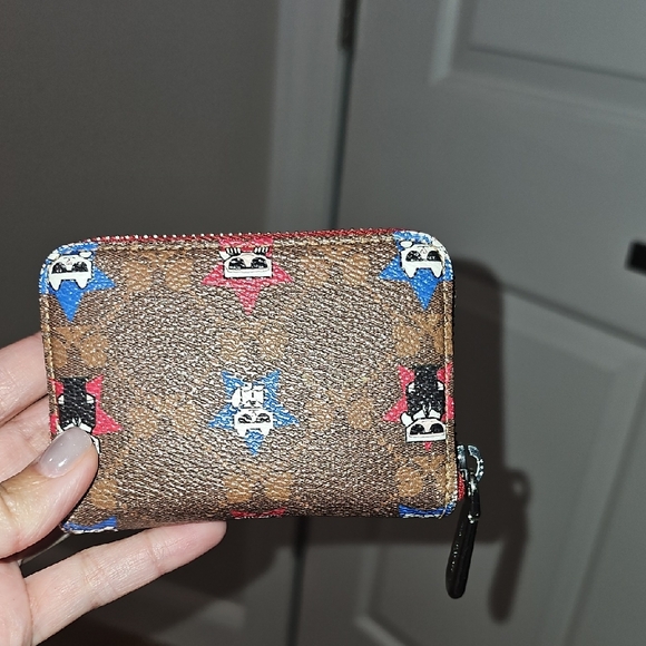 Karl Lagerfeld Brown and Red Card Holder - Picture 2 of 7